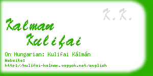 kalman kulifai business card