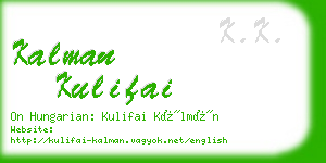 kalman kulifai business card